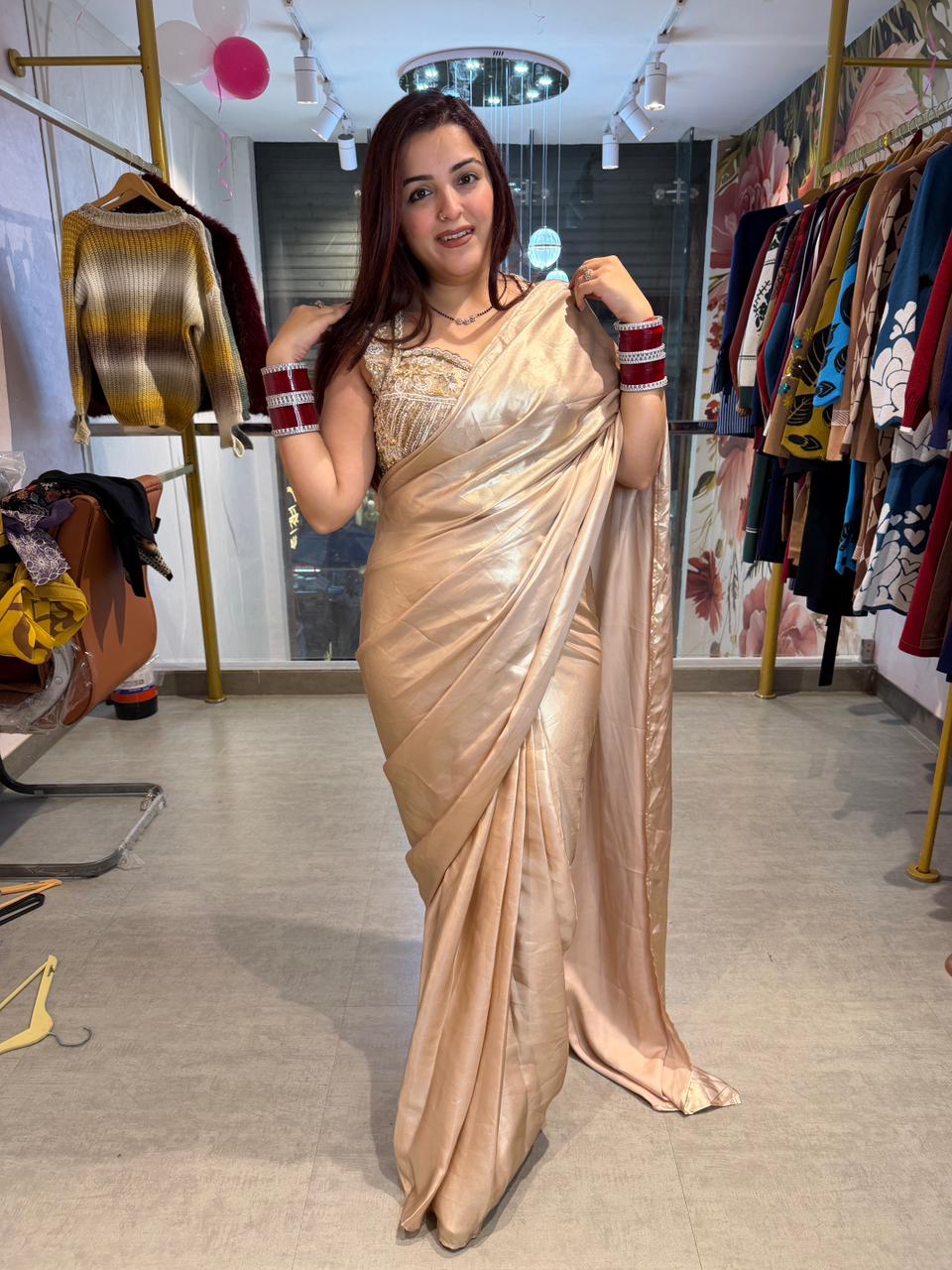 Shiriya Designer Shimmer Saree Set