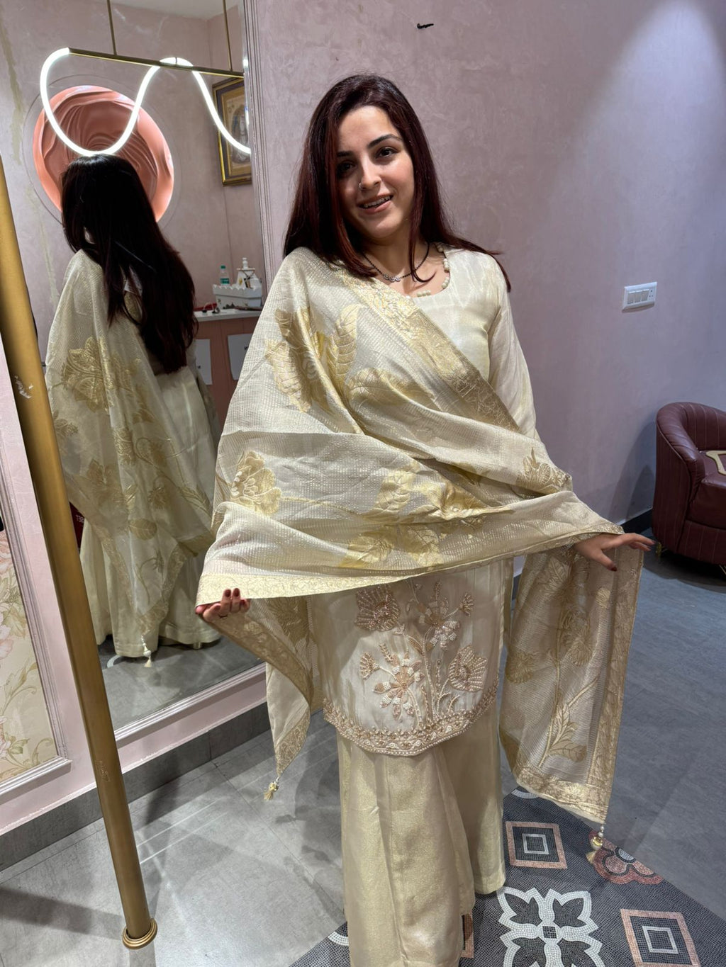 Golden Blossom Luxe Suit Set