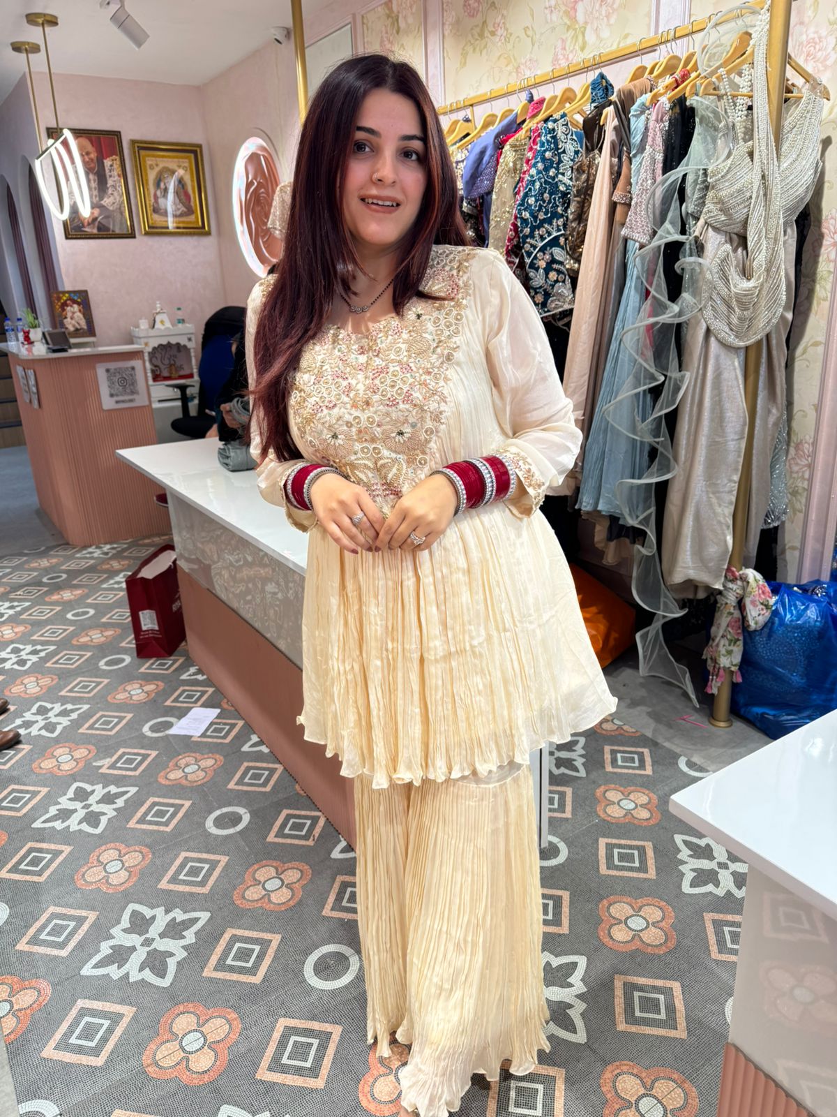 Zoya Garden Embroidered Sharara Set