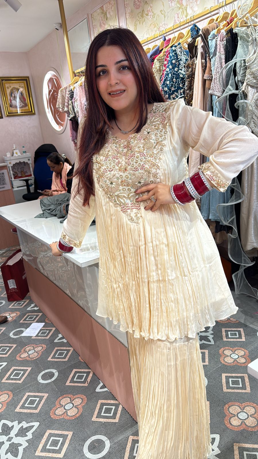 Zoya Garden Embroidered Sharara Set