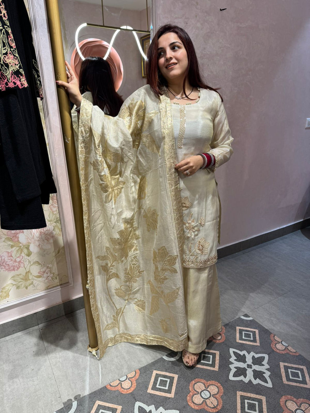 Golden Blossom Luxe Suit Set