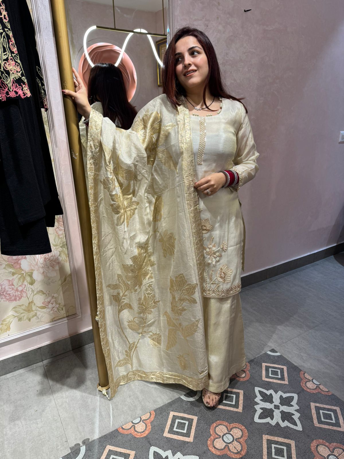 Golden Blossom Luxe Suit Set