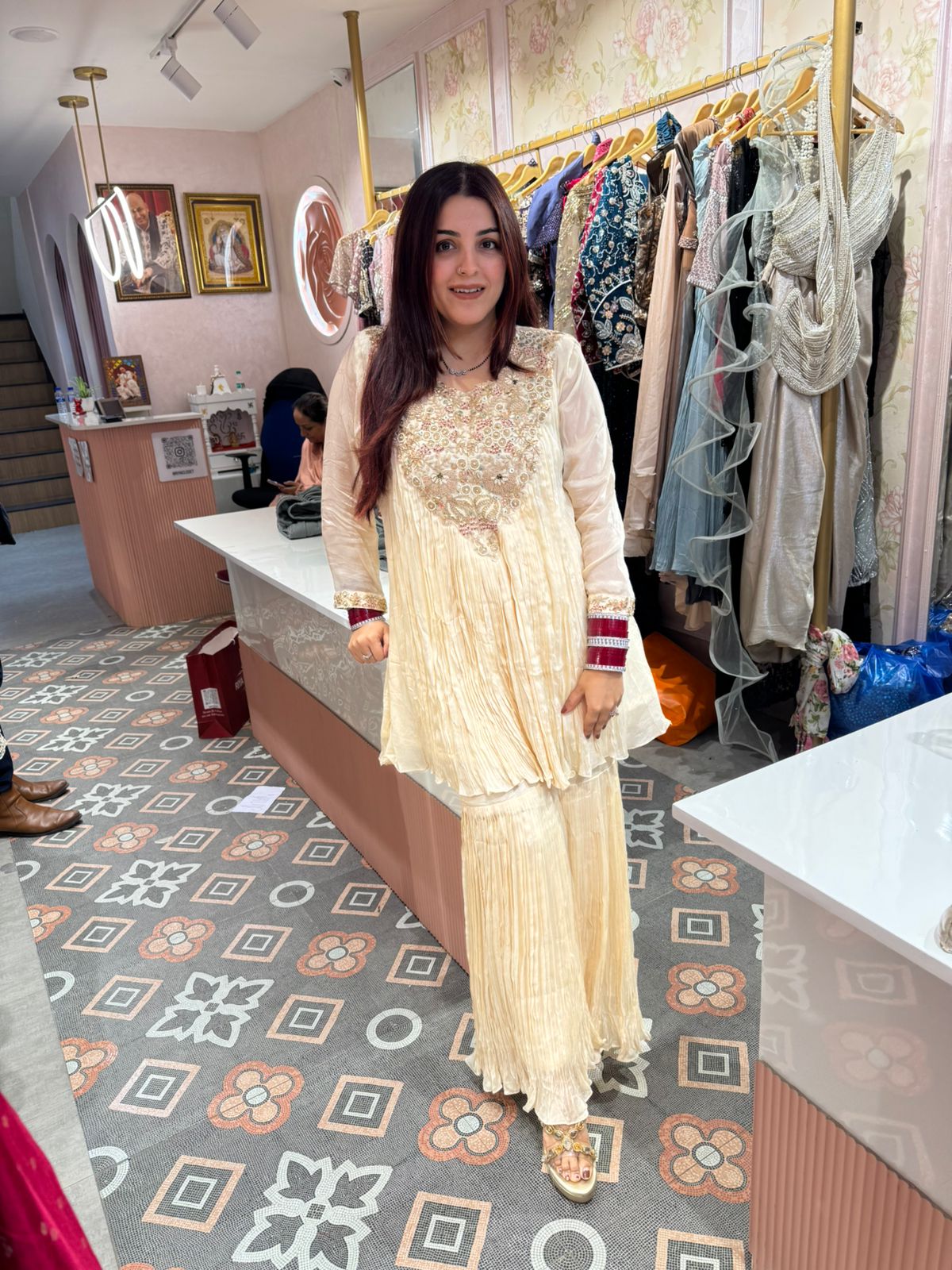 Zoya Garden Embroidered Sharara Set