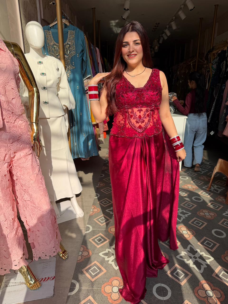 Tulip Embellished Indo western set