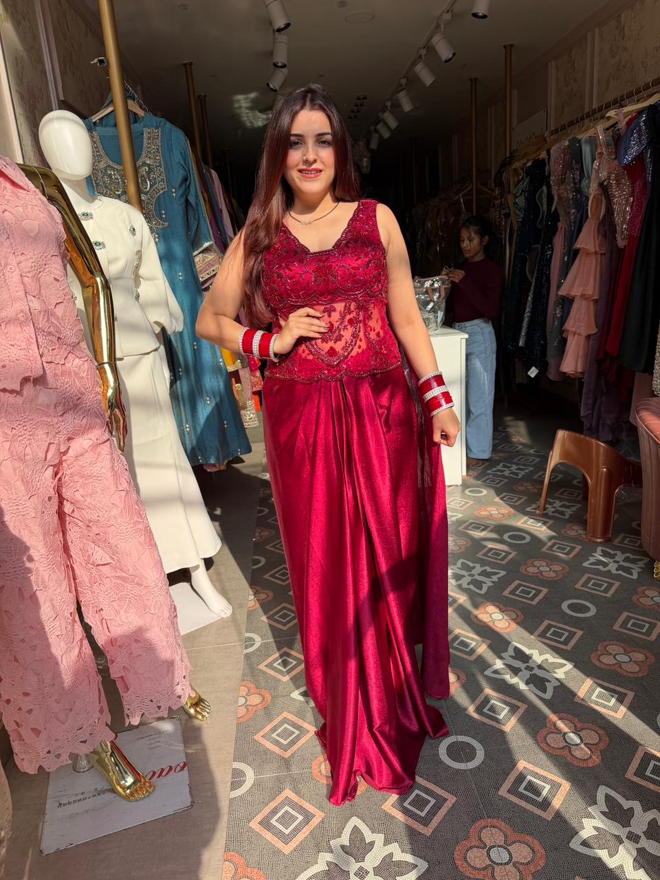 Tulip Embellished Indo western set