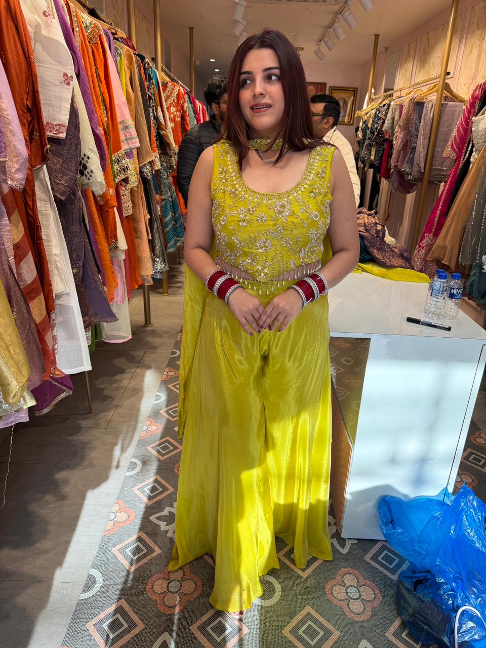 Sunshine Bloom Embroidered Palazzo Set