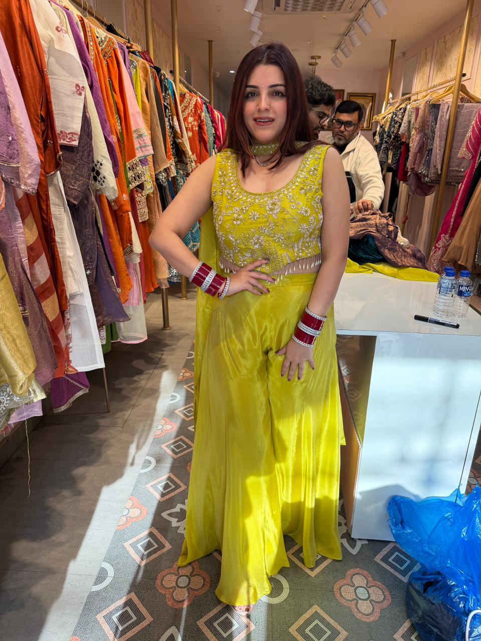 Sunshine Bloom Embroidered Palazzo Set