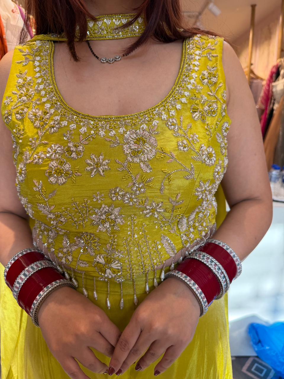 Sunshine Bloom Embroidered Palazzo Set