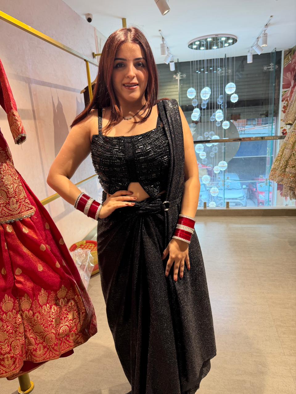 Camellia Glam Shimmer indo Western Set