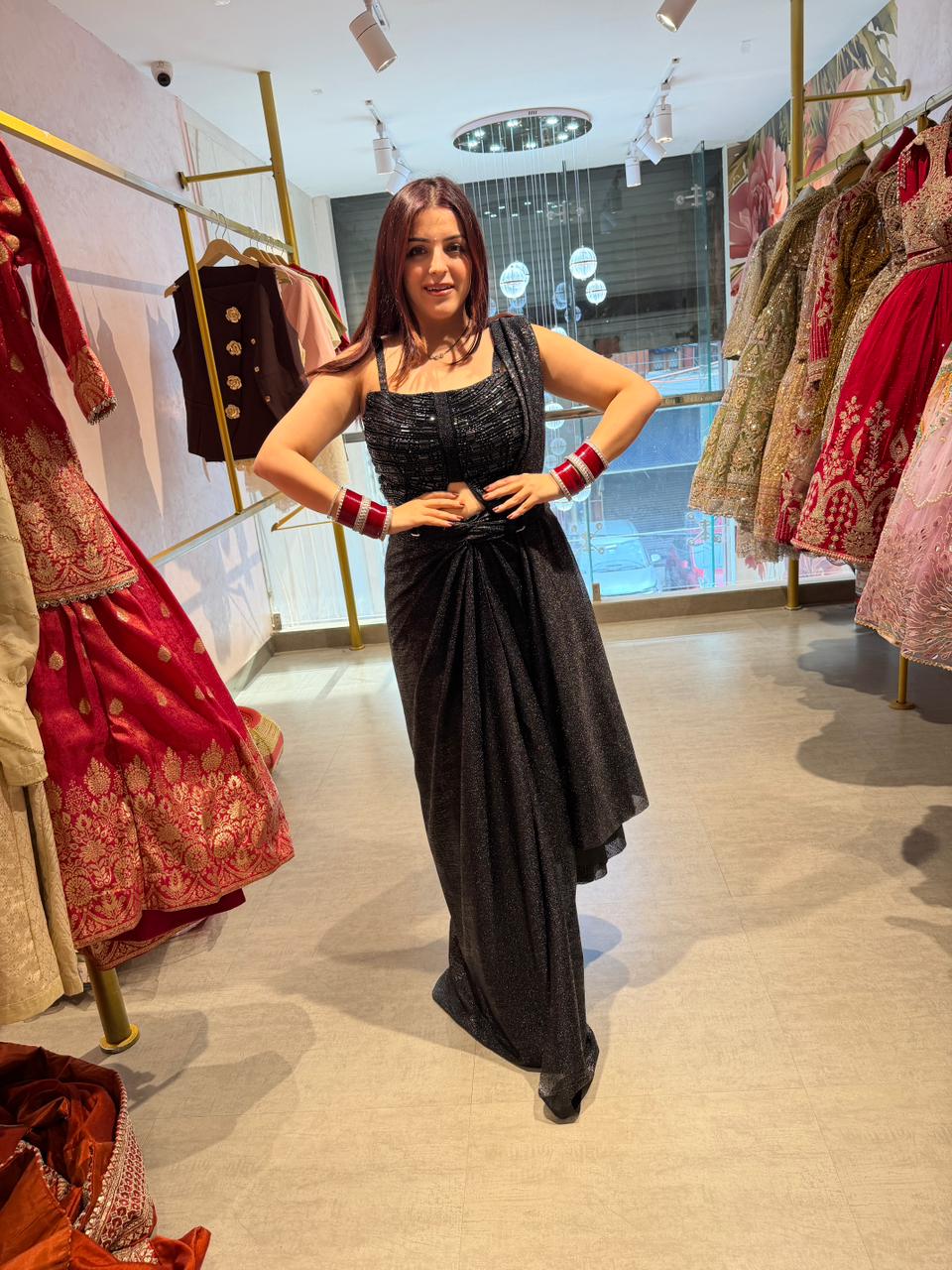 Camellia Glam Shimmer indo Western Set