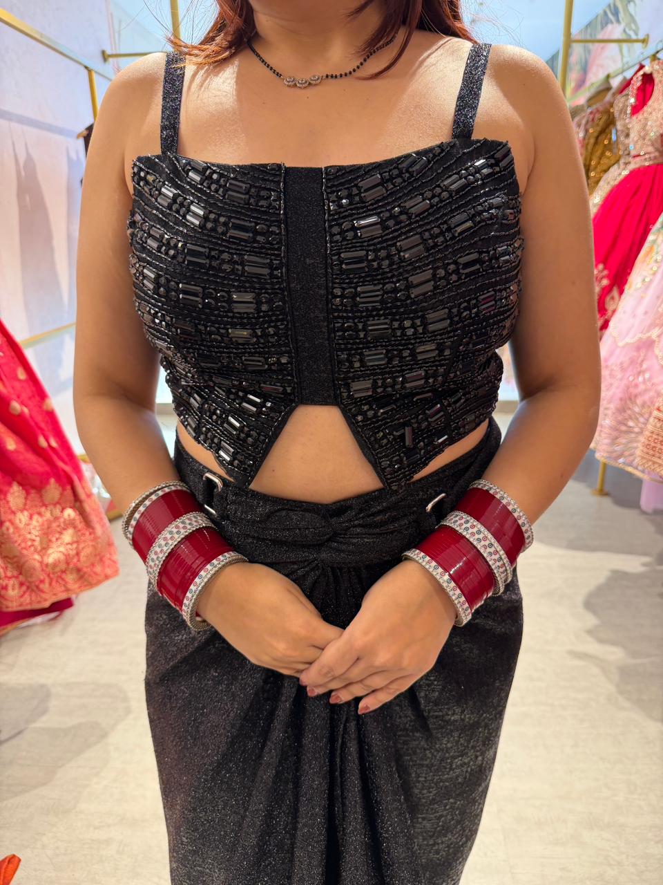 Camellia Glam Shimmer indo Western Set