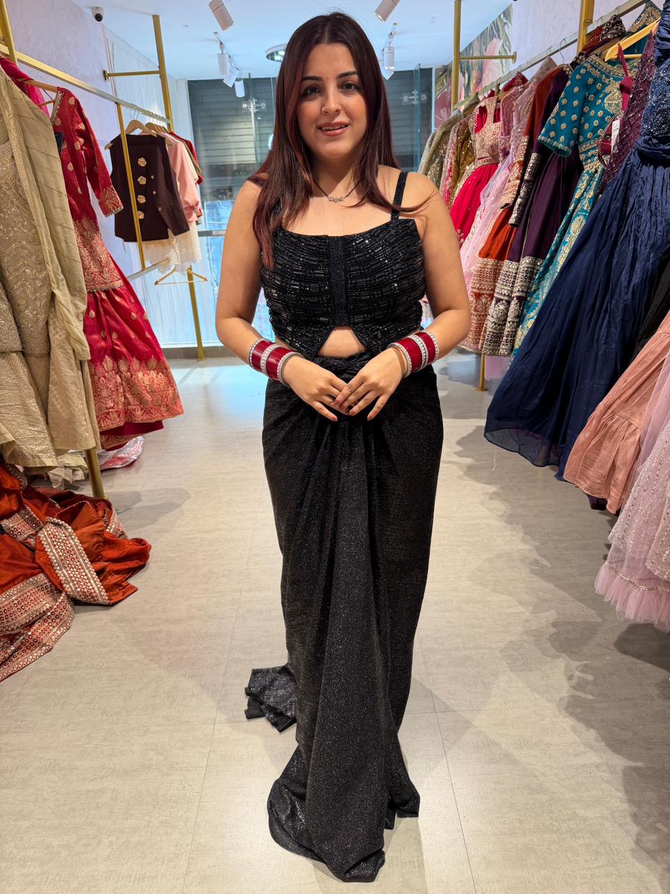 Camellia Glam Shimmer indo Western Set