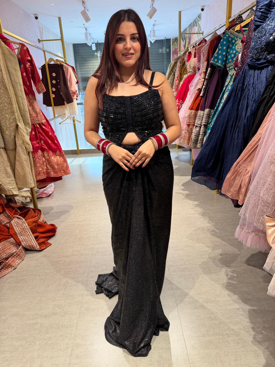 Camellia Glam Shimmer indo Western Set