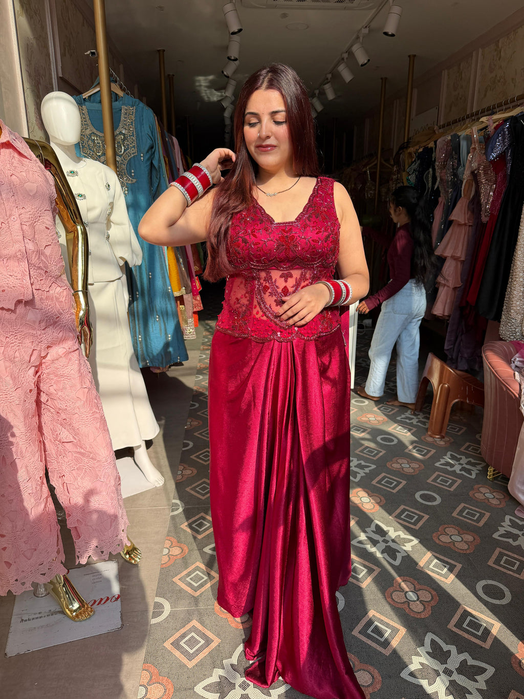 Tulip Embellished Indo western set