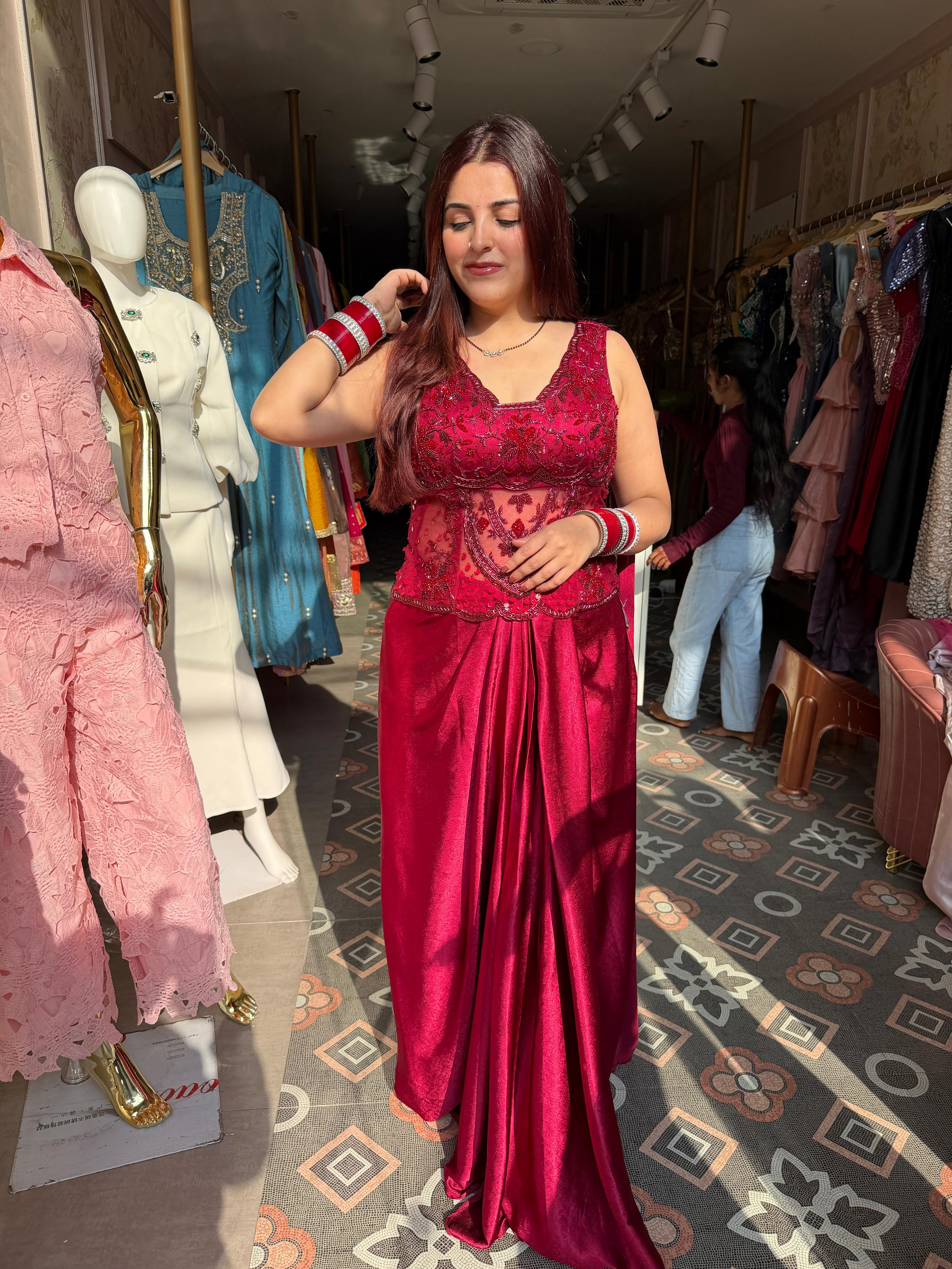 Tulip Embellished Indo western set