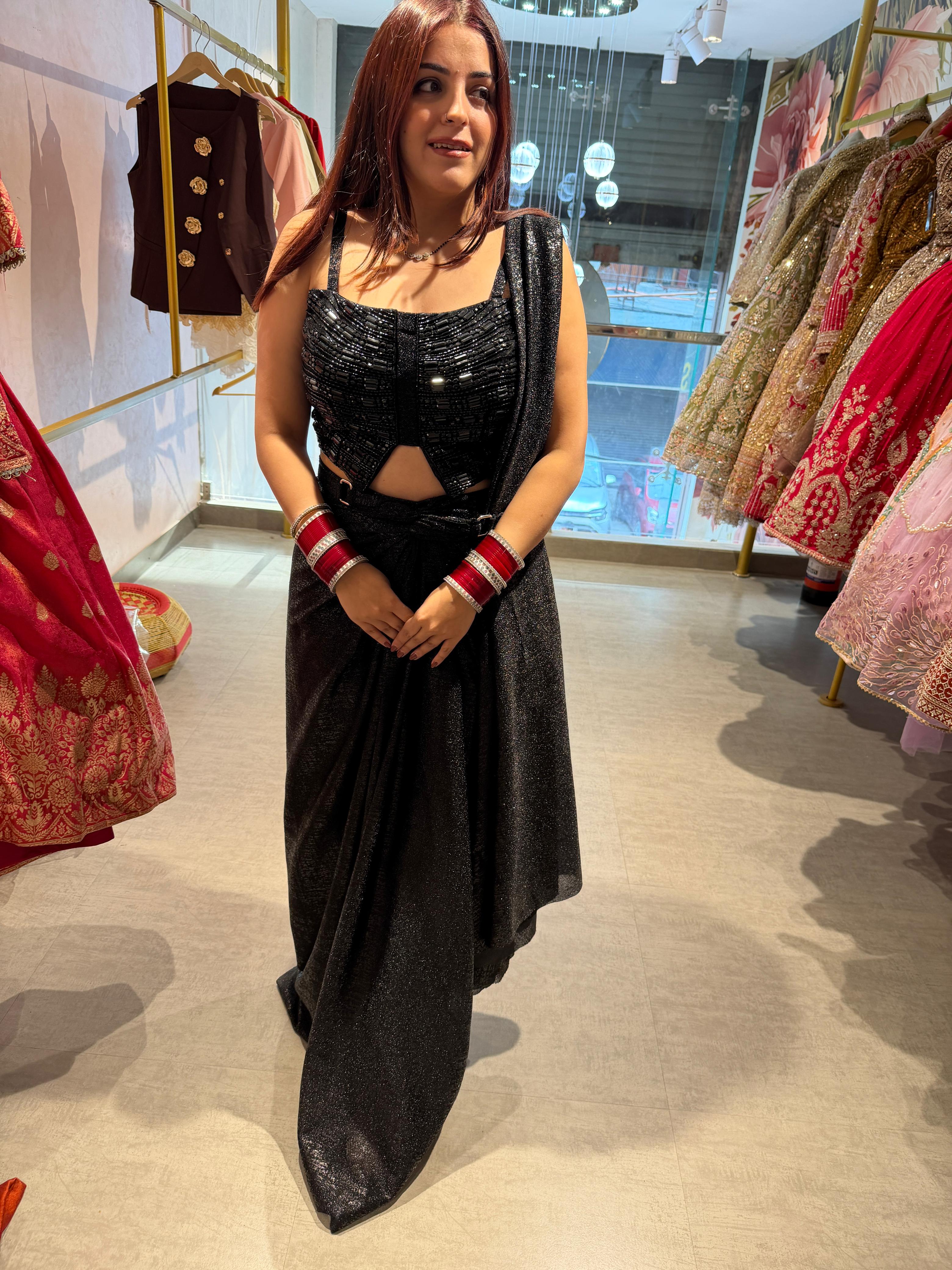 Camellia Glam Shimmer indo Western Set