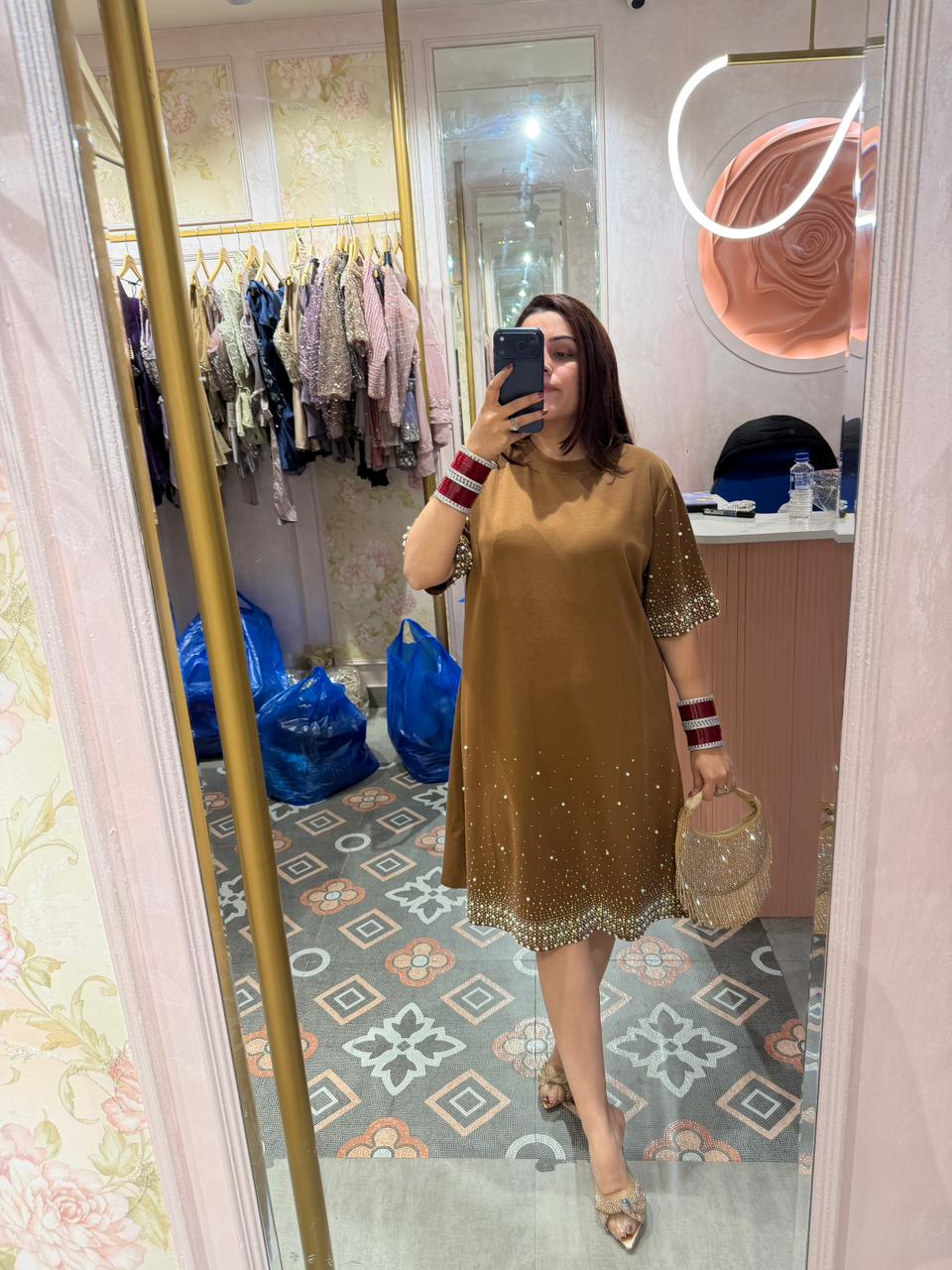 Lisa Sparkle Embellished Midi Dress