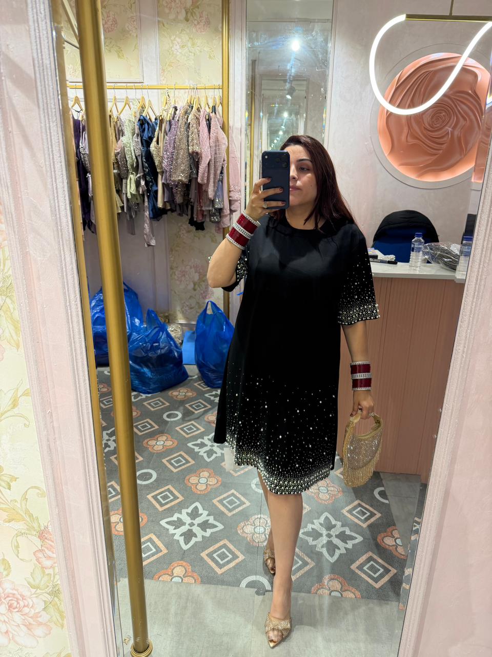 Lisa Sparkle Embellished Midi Dress