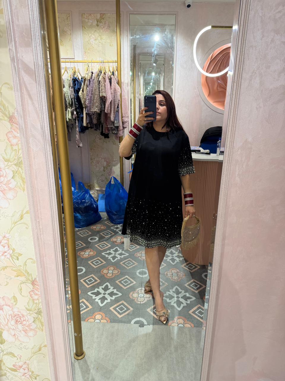 Lisa Sparkle Embellished Midi Dress