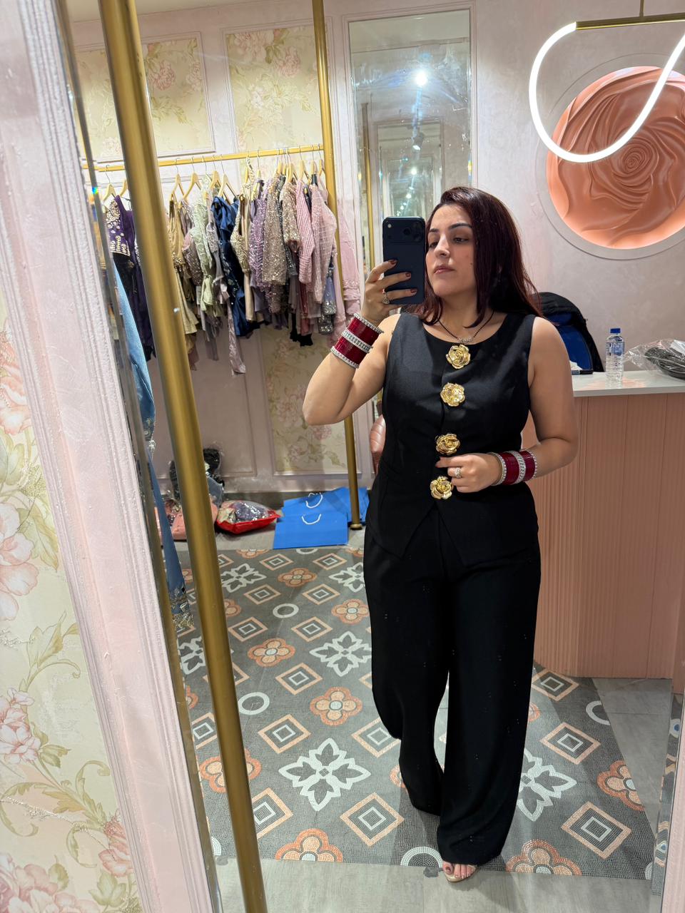 Cocoa Royal Gold Button Co-Ord Set