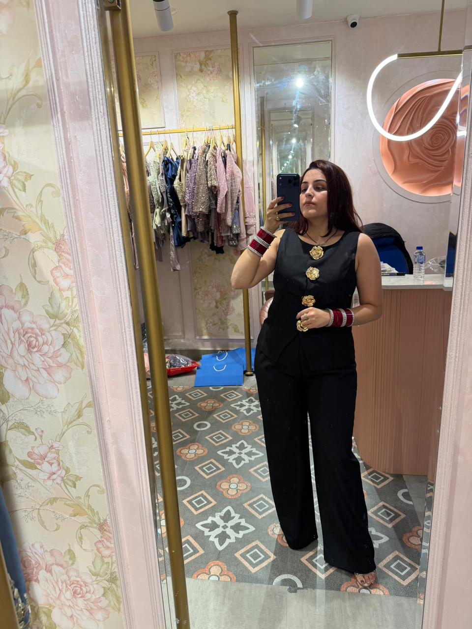 Cocoa Royal Gold Button Co-Ord Set