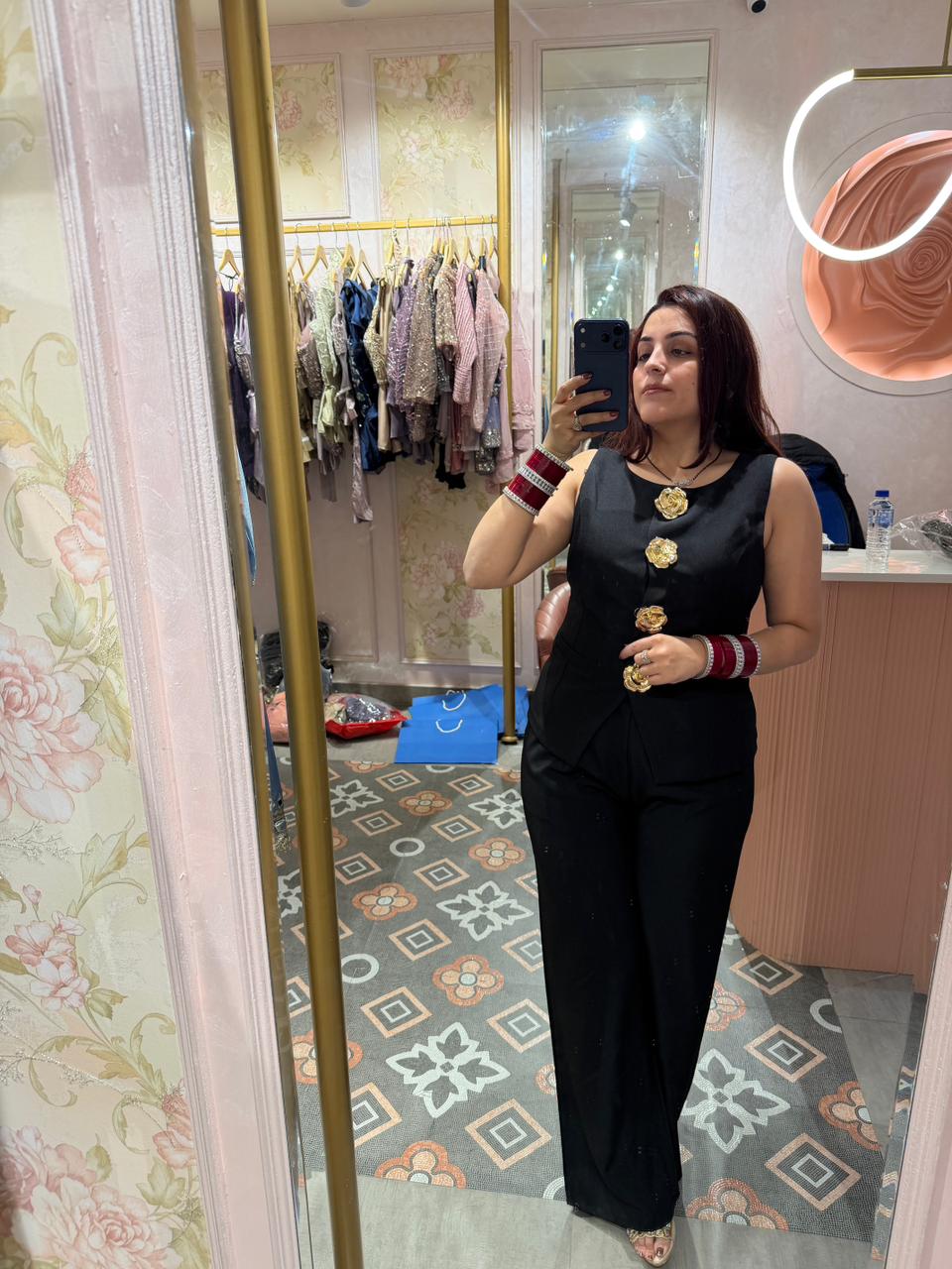 Cocoa Royal Gold Button Co-Ord Set