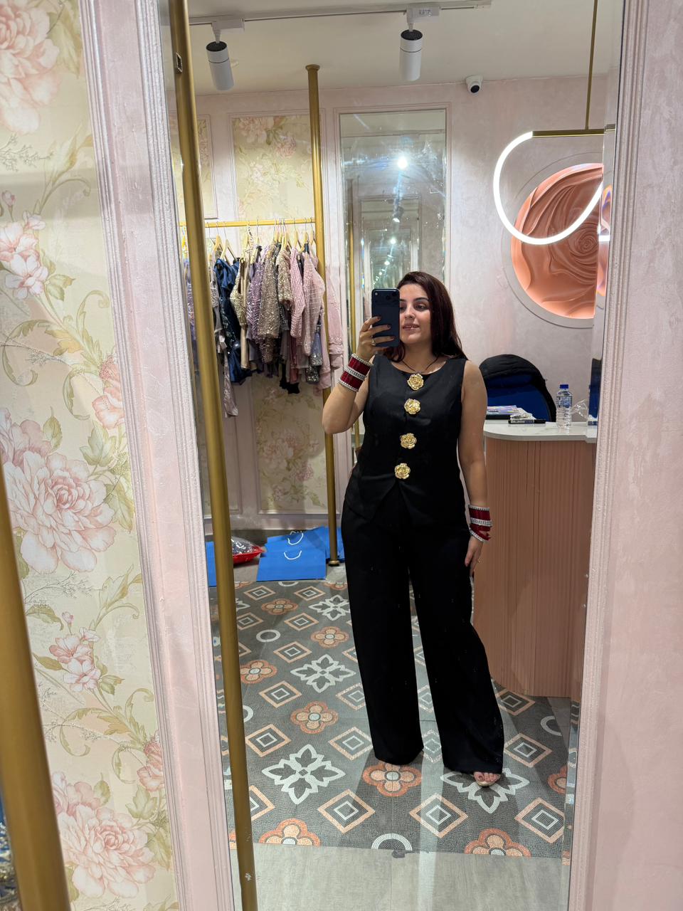 Cocoa Royal Gold Button Co-Ord Set