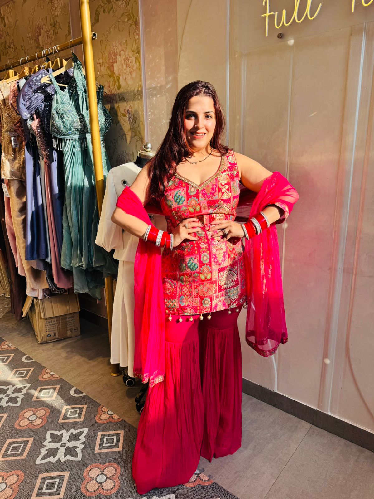 Sana brocket Sharara Set