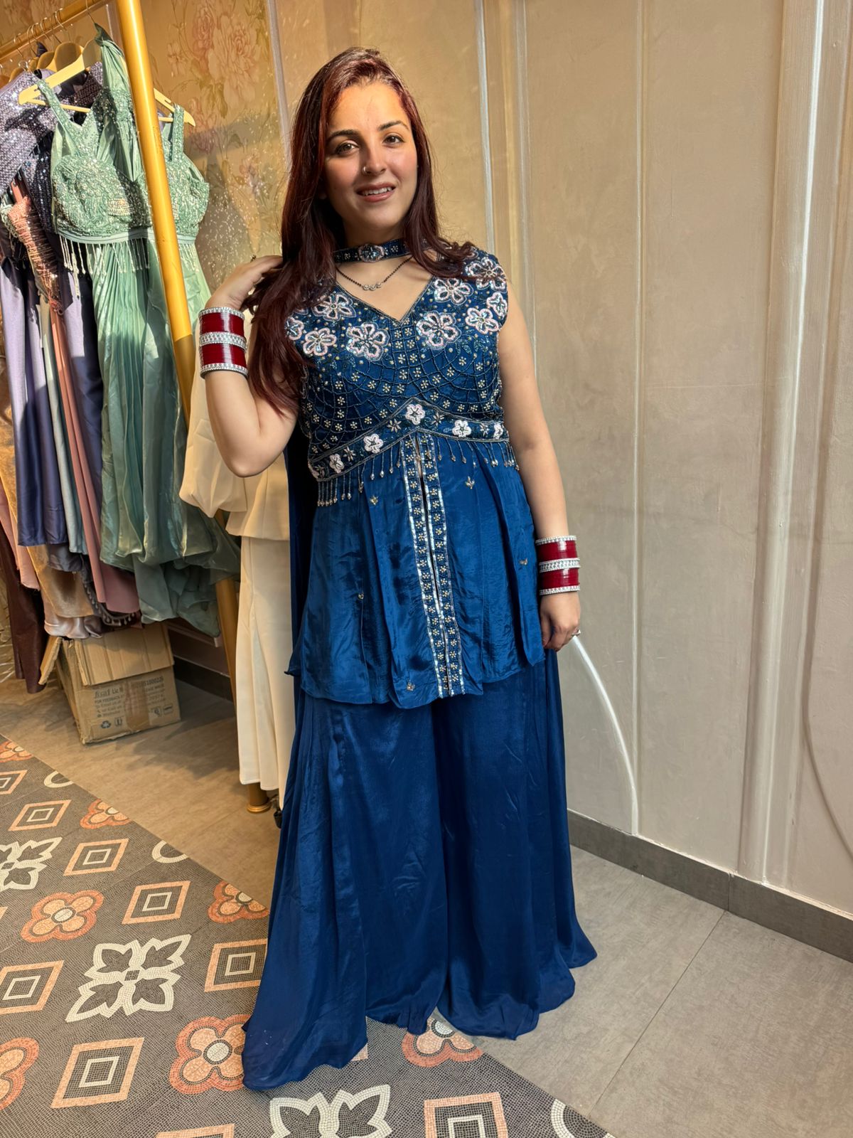 Neelkanth Floral Embroidered Sharara Set