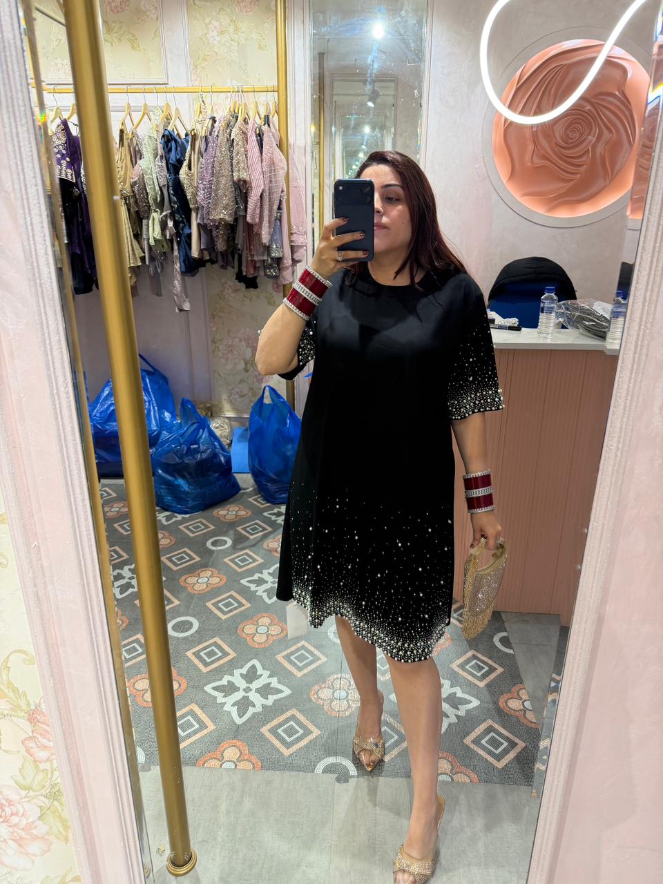 Lisa Sparkle Embellished Midi Dress