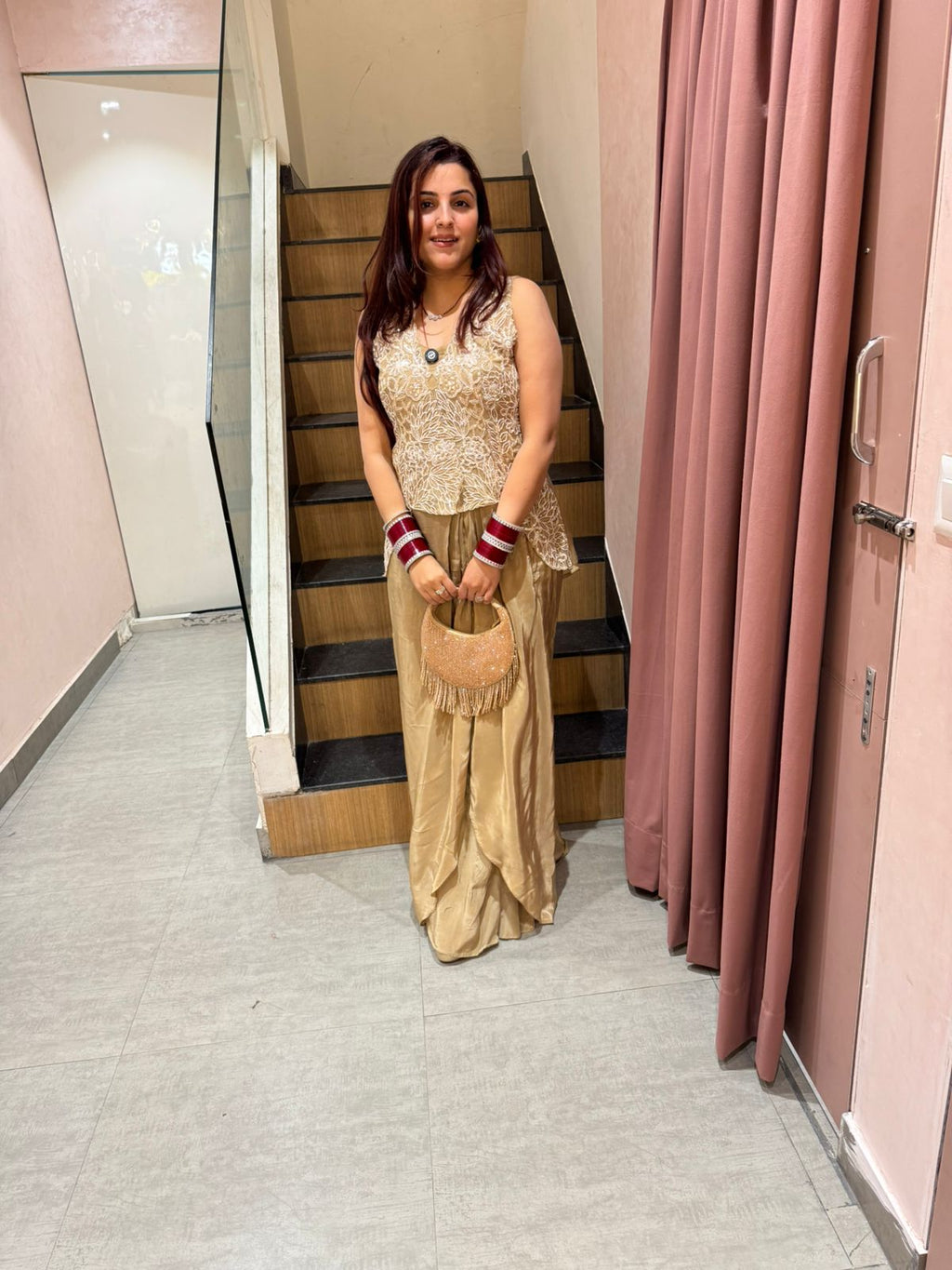 Aura Embroidered Indo-Western Dhoti Set