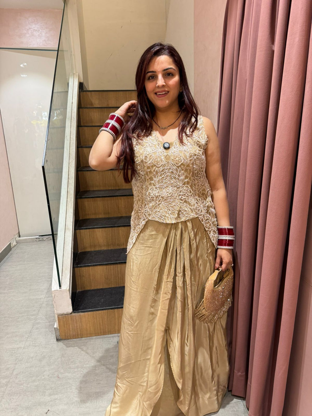 Aura Embroidered Indo-Western Dhoti Set