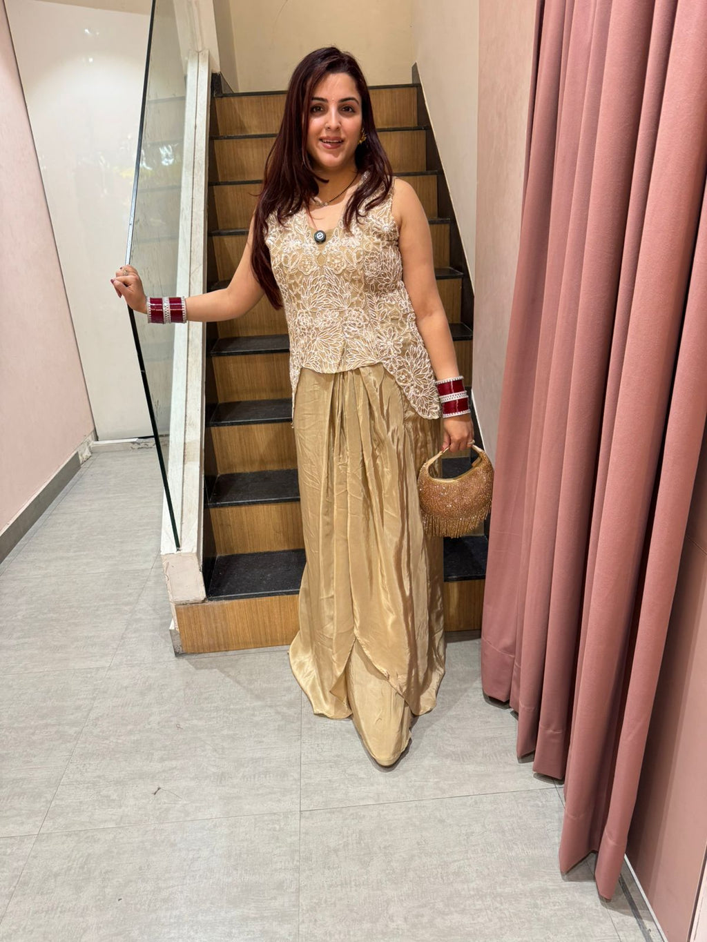 Aura Embroidered Indo-Western Dhoti Set