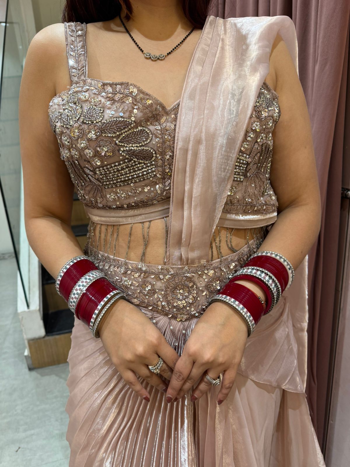 Ema Pearl Luxe Indo-Western Saree Set