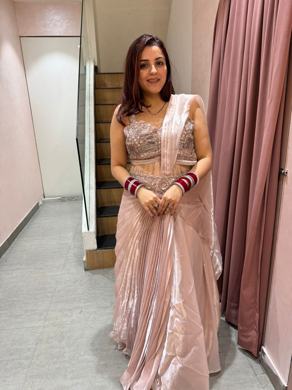 Ema Pearl Luxe Indo-Western Saree Set