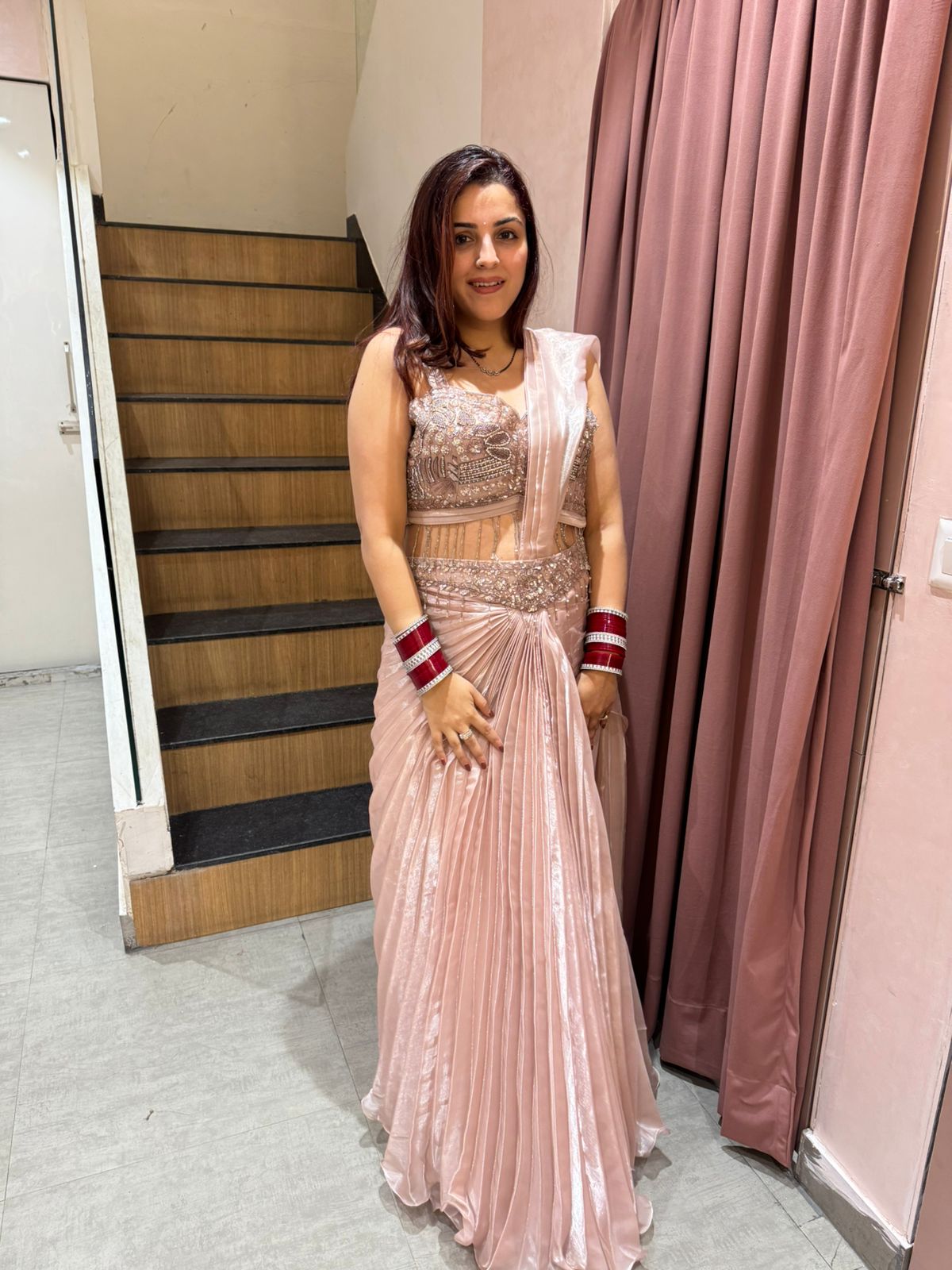 Ema Pearl Luxe Indo-Western Saree Set