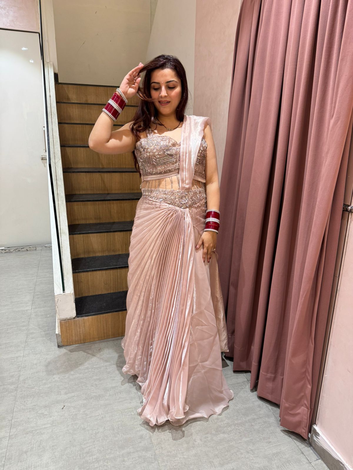 Ema Pearl Luxe Indo-Western Saree Set