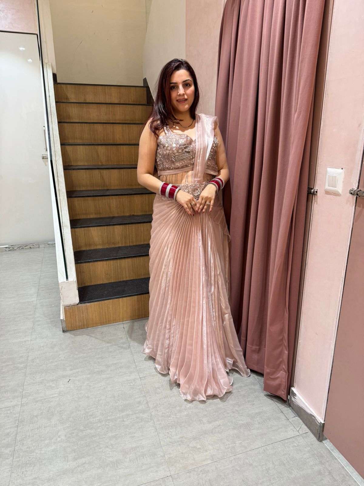 Ema Pearl Luxe Indo-Western Saree Set