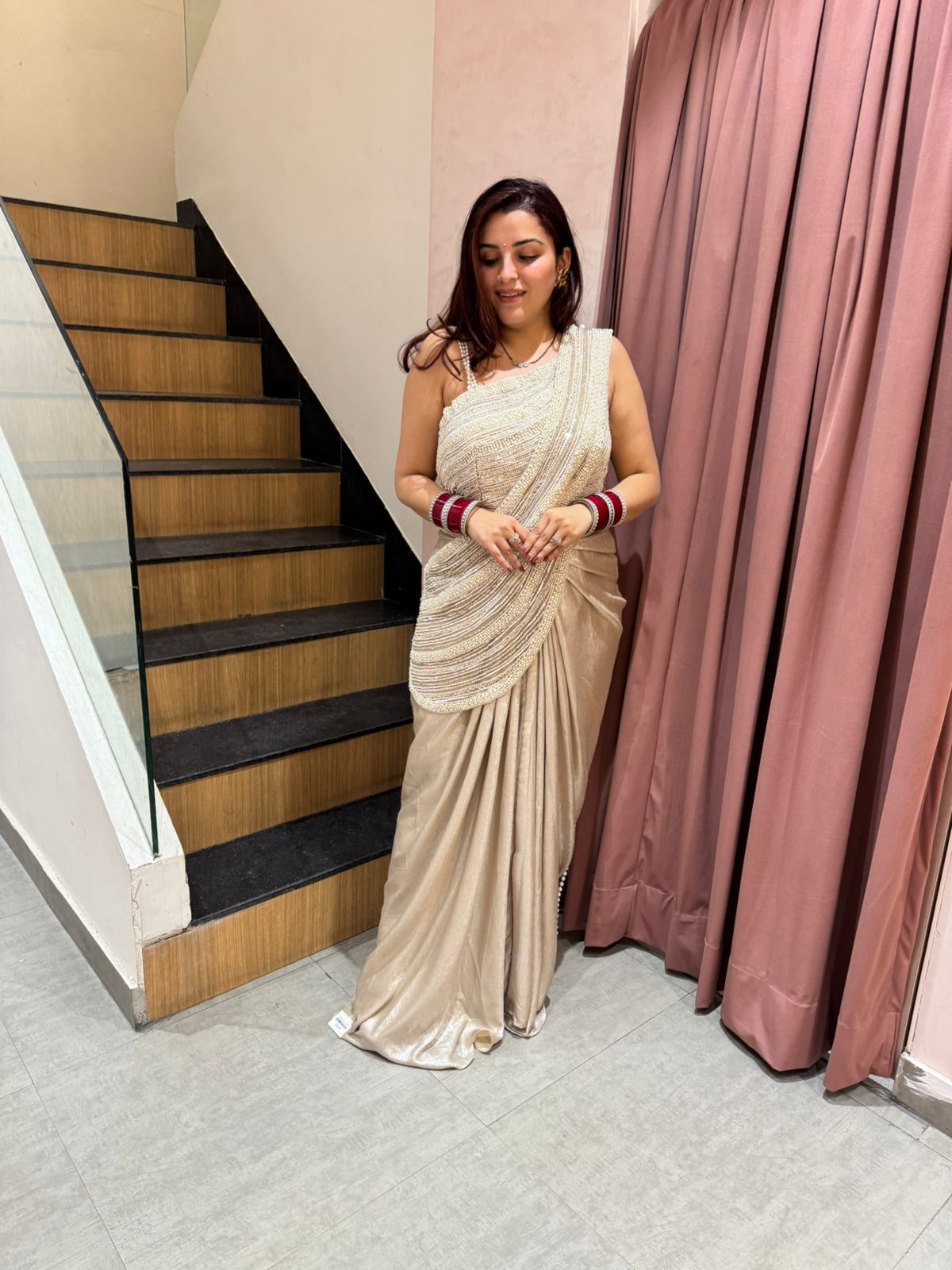 Kayera pearl Saree Set