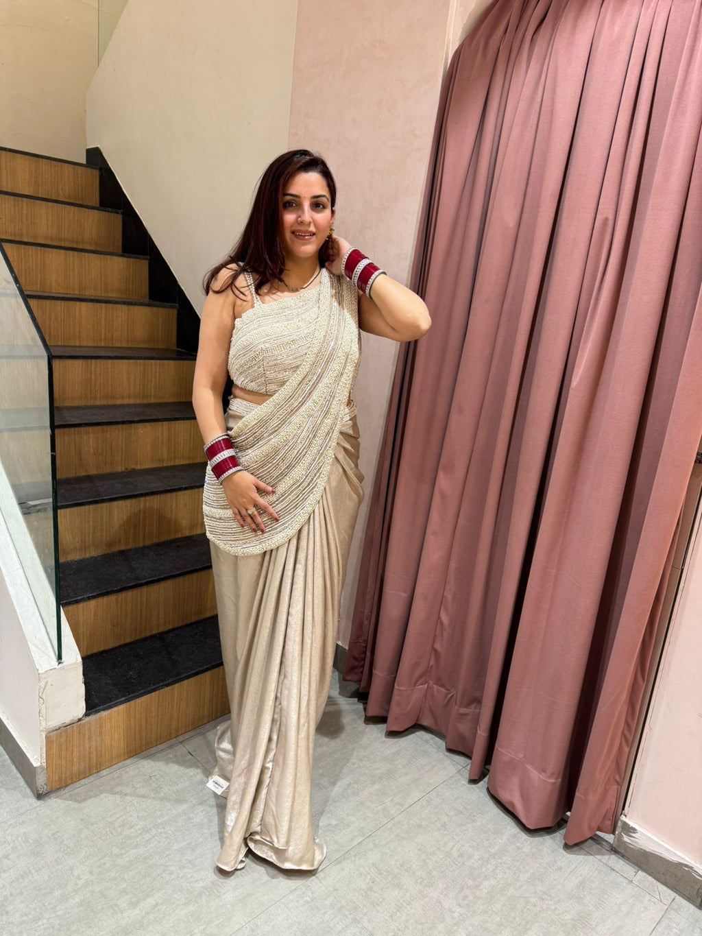 Kayera pearl Saree Set