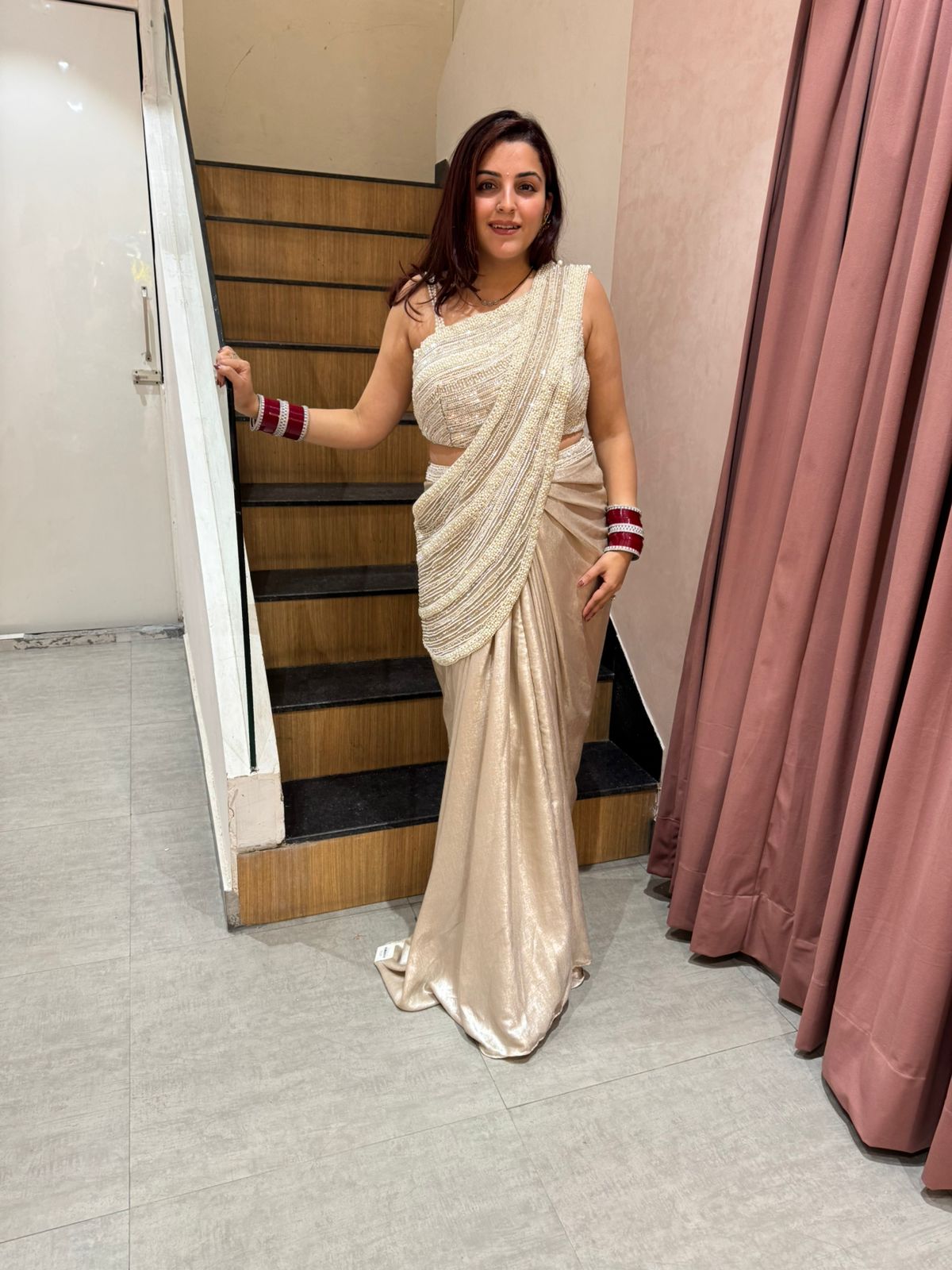 Kayera pearl Saree Set