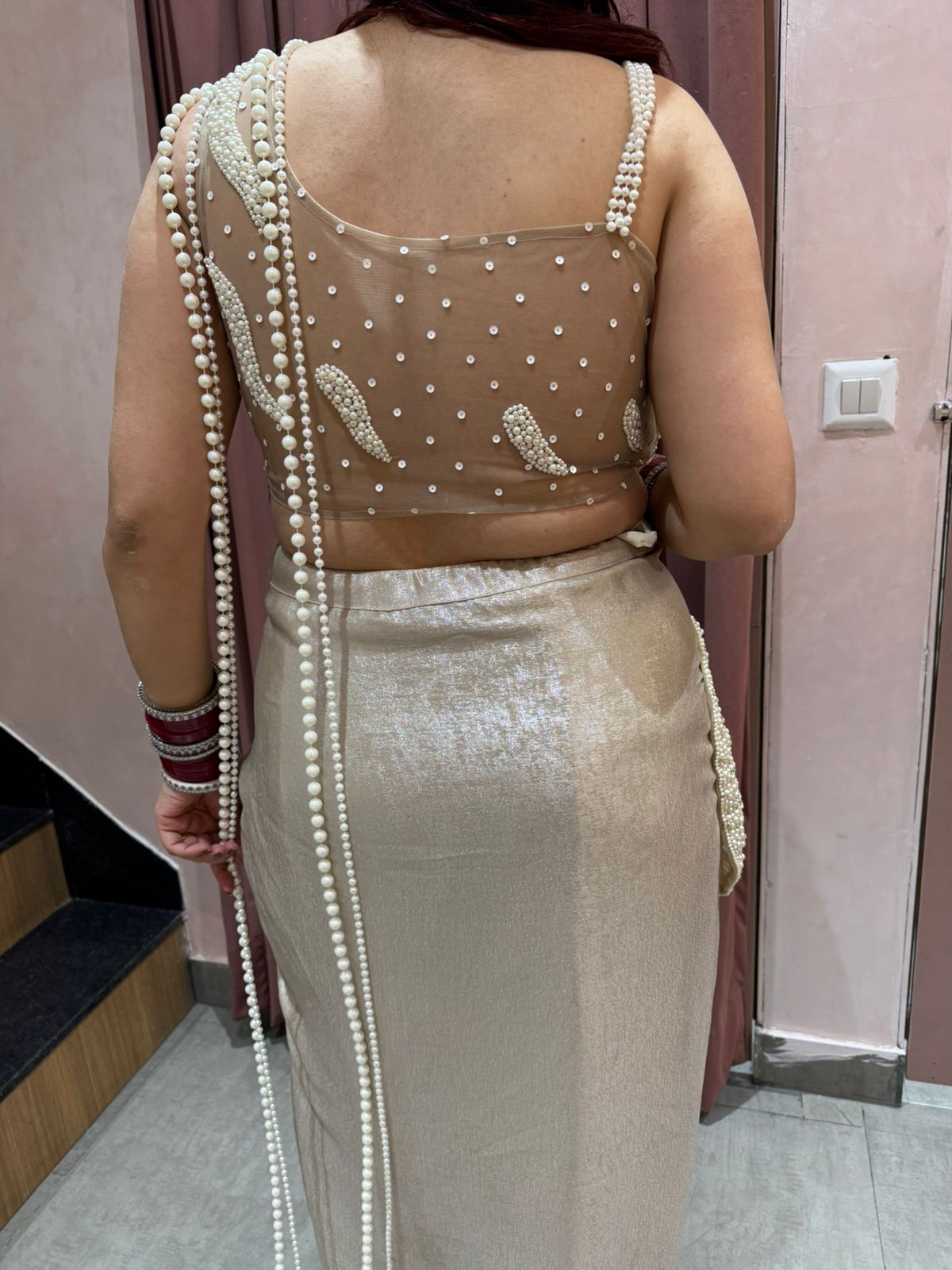 Kayera pearl Saree Set
