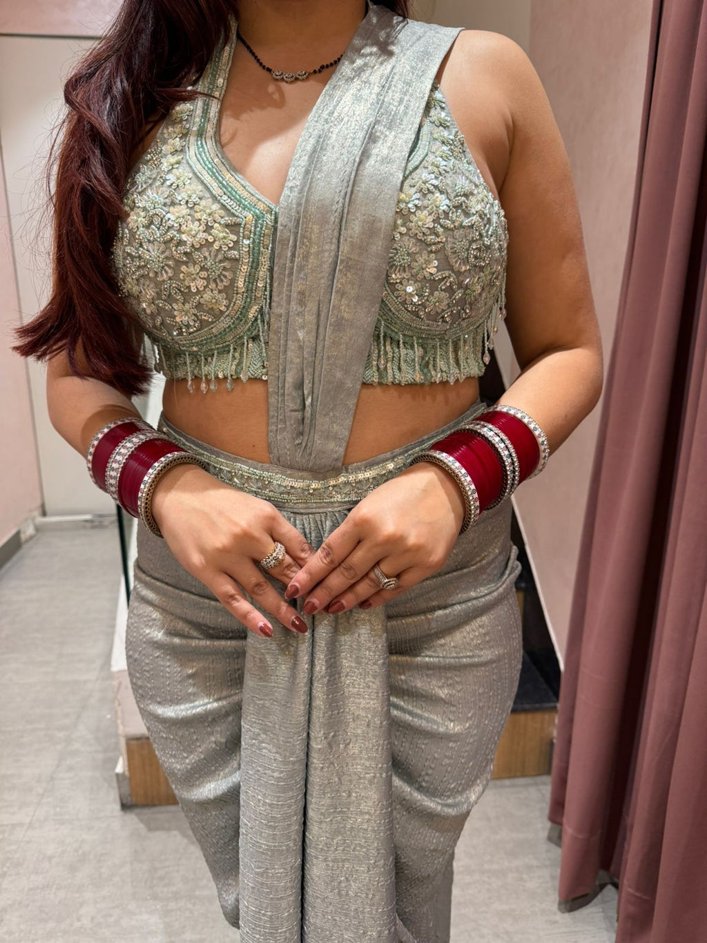 Frost Luxe Indo-Western Saree Set