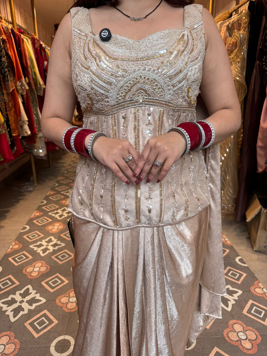 Glimmer Indo-Western Saree Set