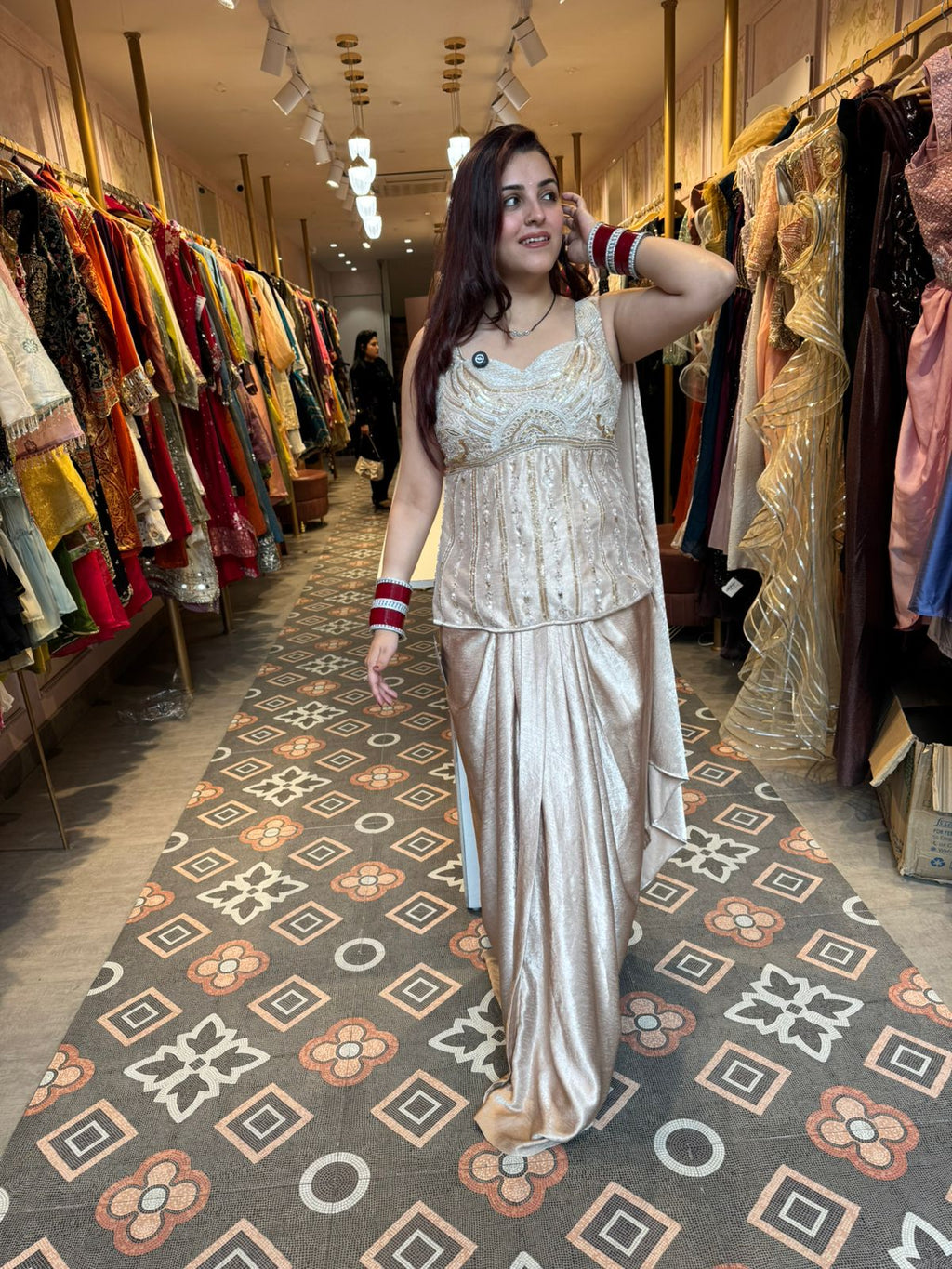 Glimmer Indo-Western Saree Set