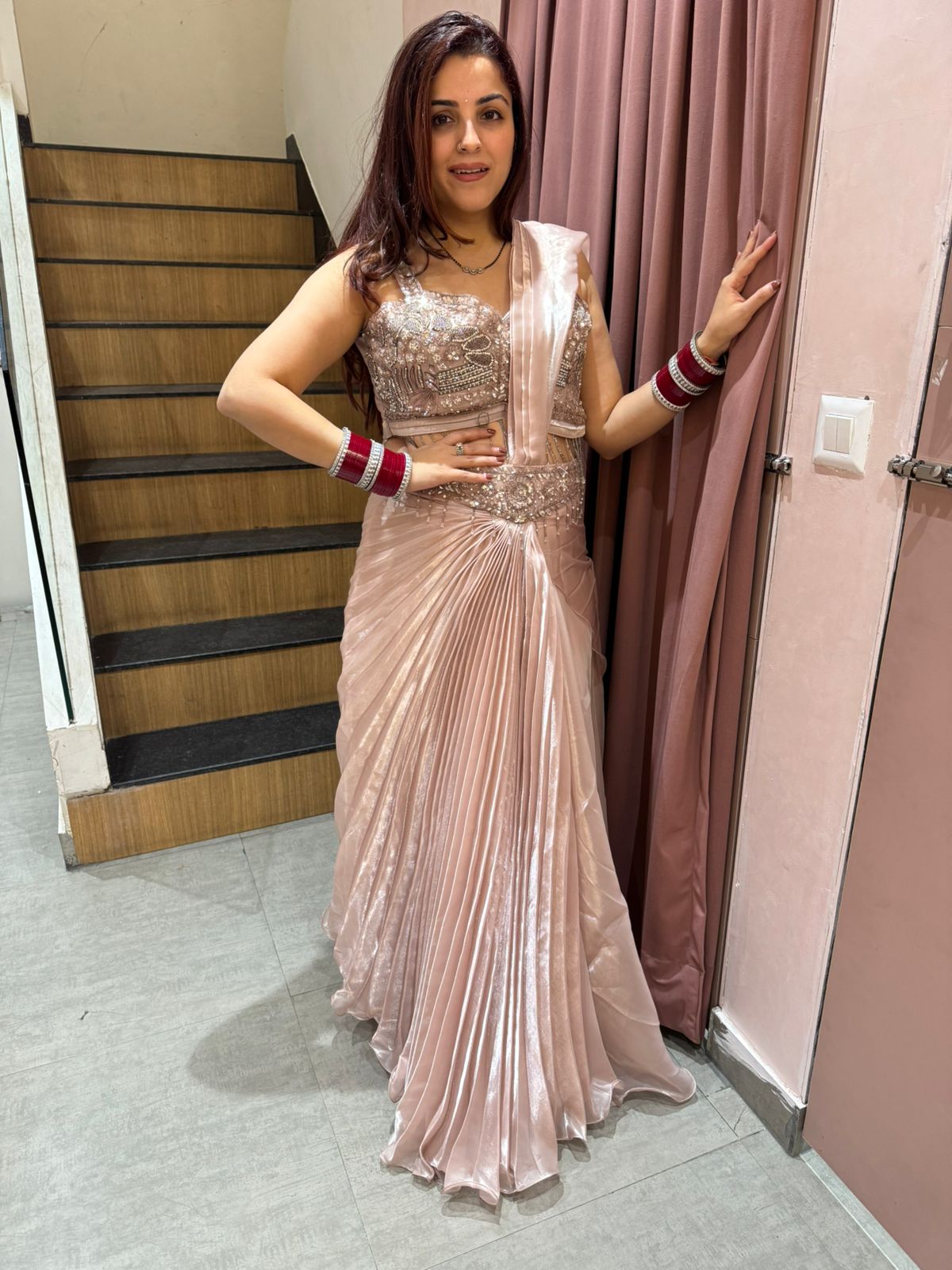 Ema Pearl Luxe Indo-Western Saree Set