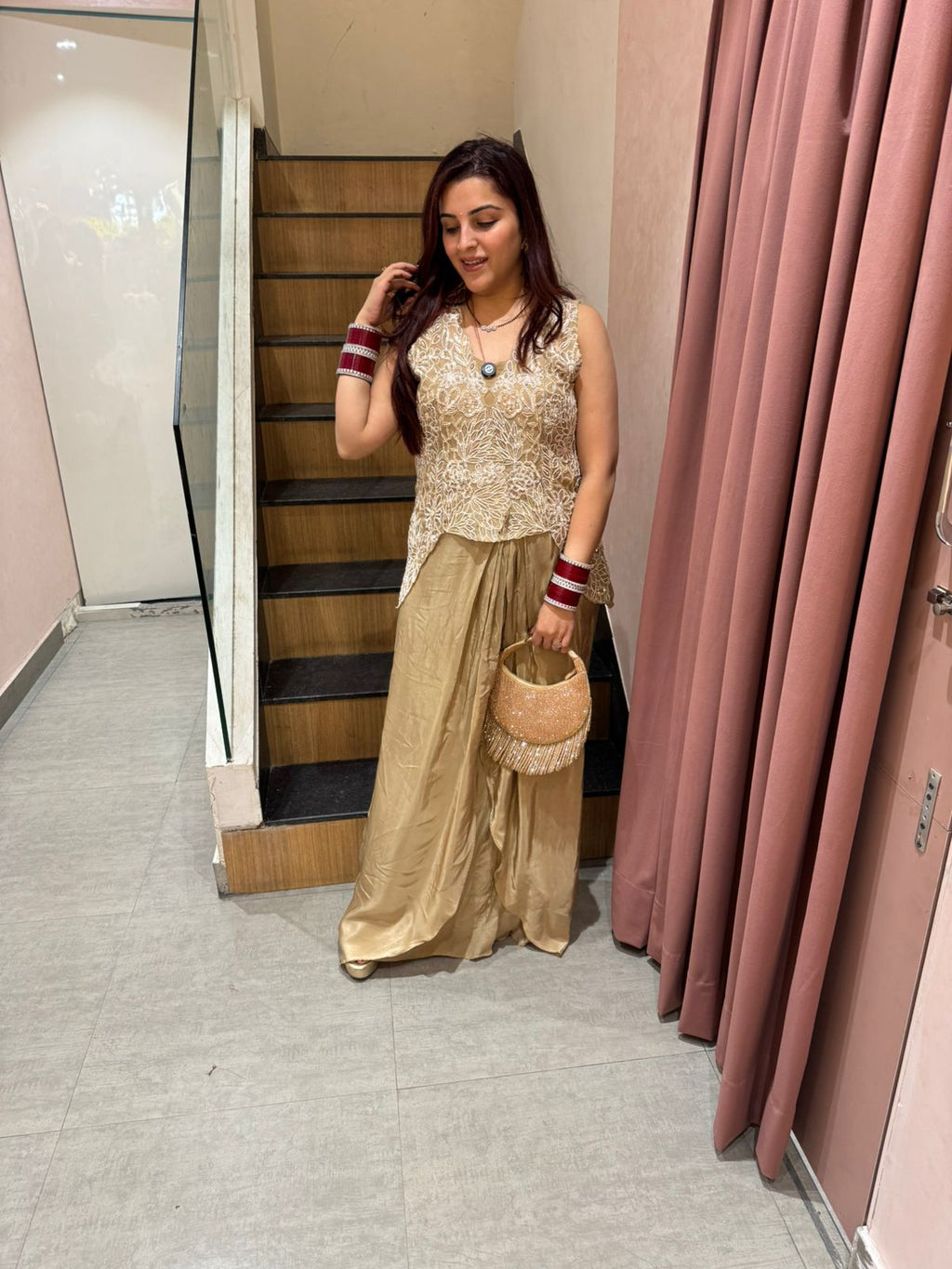 Aura Embroidered Indo-Western Dhoti Set