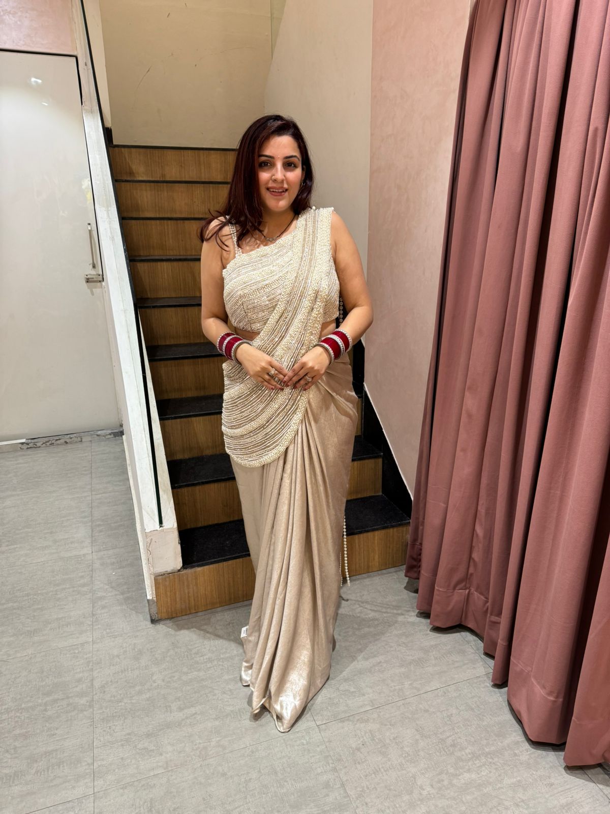 Kayera pearl Saree Set