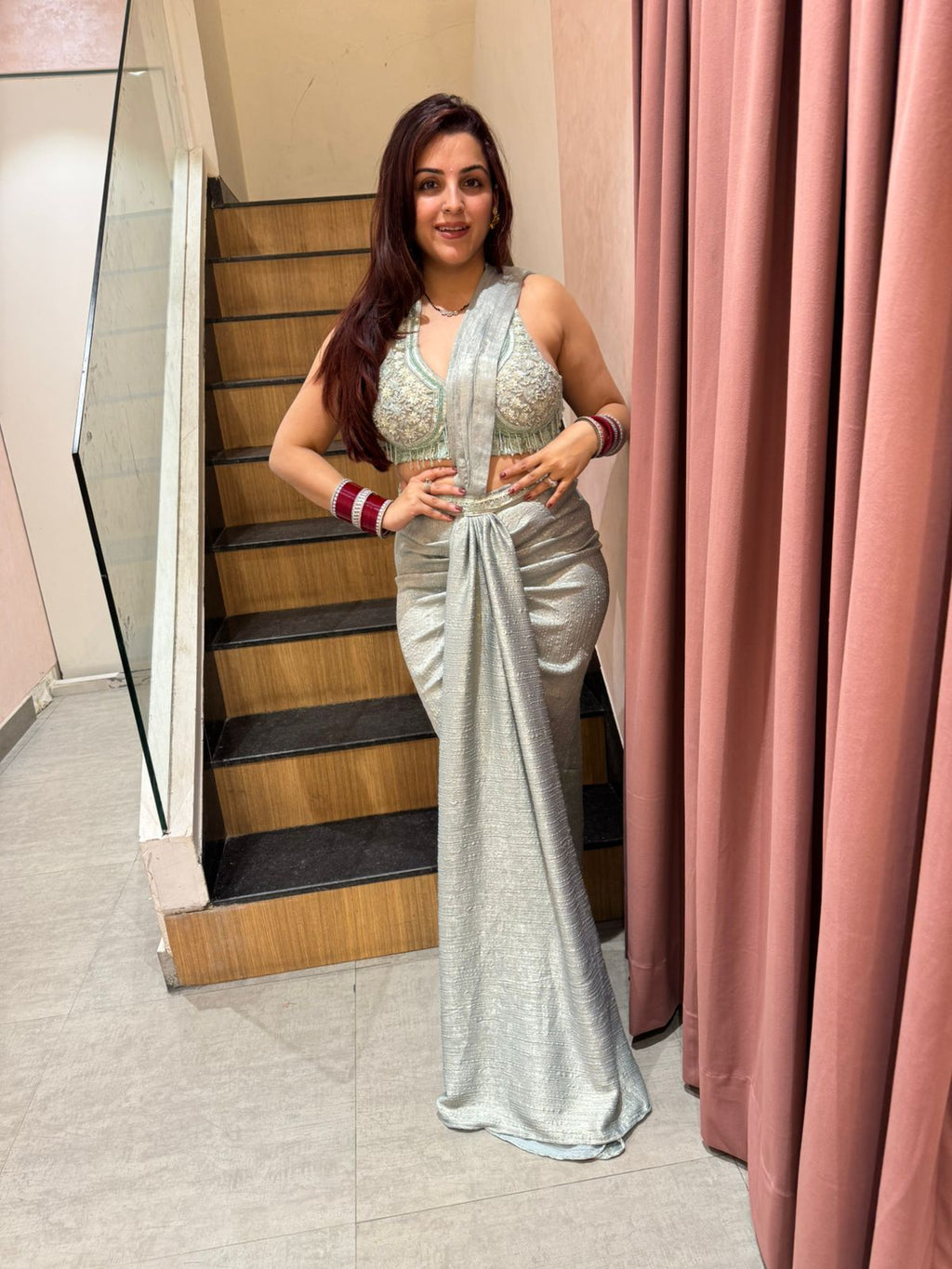 Frost Luxe Indo-Western Saree Set