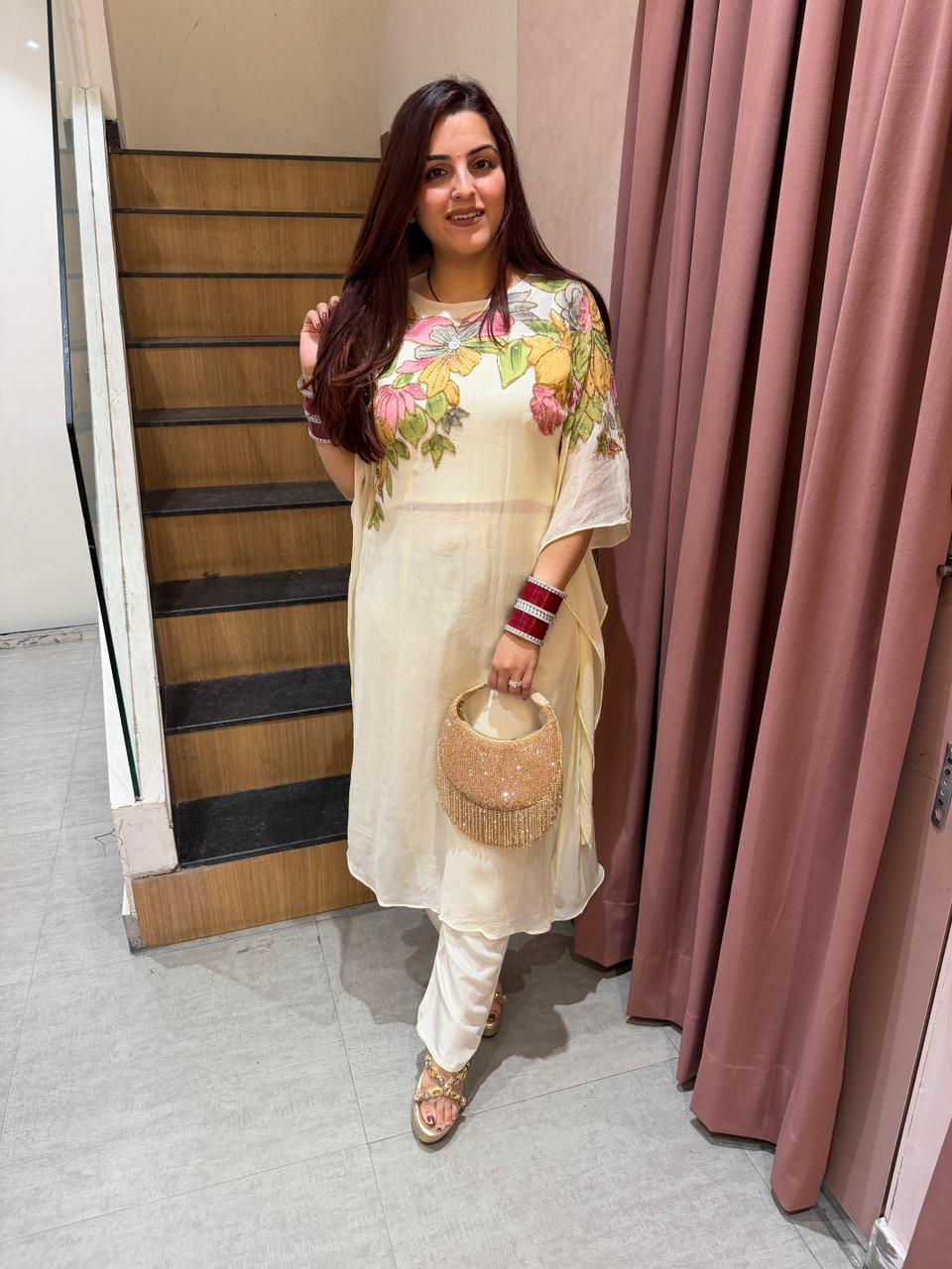 Nina Hand-Embellished Kaftan style